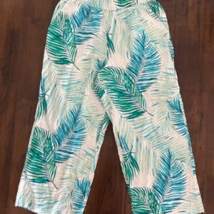 Tahari Linen Tropical Wide Leg Pants  | XL